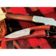 Campcraft Outdoors Lt. Colonel Bushcraft Knife, 9.5in Overall, 5in, 1095HC Steel Blade, Pecan Wood Handle, Leather Sheath, 640117981085