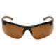 Carhartt Rockwood Safety Glasses w/Sandstone Bronze Anti-Fog Lens ,polybag, Black/Tan, CHB718DT
