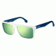 Carrera 5039/S Sunglasses CA5039S-0WWK-Z9-5816 - Matte White Blue Frame, Green Multilayer Lenses, Lens Diameter 58mm, Distance Between Lenses 16mm