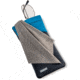 Carson Eyeglass Pouch w/Built-in Microfiber Cloth, Grey/Blue, 6.7x7.6in, EC-10GYBU