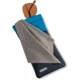 Carson Eyeglass Pouch w/Built-in Microfiber Cloth, Grey/Blue, 6.7x7.6in, EC-10GYBU