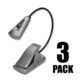 Carson FlexNeckPlus Ultra-Bright Fully Adjustable 6 LED Book Light-3 Pack, Grey FL-66MU