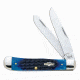 Case 6254 SS Blue Bone Trapper  Clip and Spey BladesFolding Knife, Deep-Sea Jigged Blue Bone Handle, 4 1/8 02800