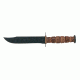 Case Grooved Leather USMC Fixed Blade Knife, 7in, 1095 Carbon Steel, Clip Point, Leather Handle, 00334