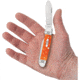 Case Canoe Cayenne Bone Folding Knife, 3.63in Closed, Mirror Spear/Pen Blades, Cayenne Crandall Jigged Bone Handle, 35818