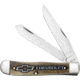 Case Chevrolet Trapper Gift Set, 4.13in Closed, Mirror Clip/Spey Blades, Amber Color Wash Natural Bone Handle, 33708