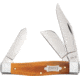 Case Large Stockman Micarta Folding Knife, 4.25in Closed, Mirror Clip/Sheepsfoot/Spey Blades, Natural Canvas Micarta Handle, 23693