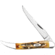 Case Medium Toothpick 6.5 Bonestag Folding Knife, 4.25in Closed, 2.42in, Mirror Long Clip Blade, 6.5 Bonestag Handle, 65328