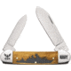 Case Navy Canoe Antique Bone Folding Knife, Mirror finish stainless spear and pen blades, Antique smooth bone handle, 17720