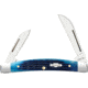 Case Small Congress Blue Bone Folding Knife, 3.13in Closed, 1.86in/1.37in, SS, Mirror Sheepsfoot/Pen Blades, Blue Jigged Bone Handle, 2845