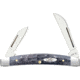 Case Small Congress Pocket Worn Gray Folding Knife, 3.13in Closed, Carbon Steel, Mirror Sheepsfoot/Pen Blades, Pocket Worn Crandall Gray Jigged Bone Handle, 58422