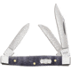 Case Small Stockman Purple Maple Folding Knife, 2.63in Closed, Mirror Clip/Sheepsfoot/Pen Blades, Purple Curly Maple Handle, 80547