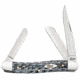 Case Black &amp; White Carbon Fiber - Medium Stockman Folding Knive, Surgical Steel Sheepfoot and Spey Blades, Black and White Handle, 3.625in Closed, 38923