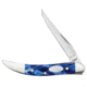 Case Blue Pearl Kirinite - Small Texas Toothpick Folding Knive, Surgical Steel Long Clip Blade, Blue Multi Handle, 3in Closed, 23437
