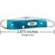 Case Caribbean Blue Bone - Sawcut Jig Peanut Folding Knive, Surgical Steel Clip and Pen Blades, Caribbean Blue Bone Handle, 2.875in Closed, 25596
