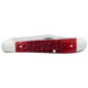 Case Copperhead Folding Knife, 3.88 in, Chrome Vanadium Steel, Dark Red Bone Peach Seed Jig Handle, 31953