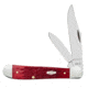 Case Copperhead Folding Knife, 3.88 in, Chrome Vanadium Steel, Dark Red Bone Peach Seed Jig Handle, 31953