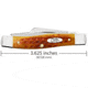 Case Medium Stockman Folding Knife, 3.25 in, Tru-Sharp Surgical Steel, Pocket Worn Corn Cob Jig Harvest Orange Bone Handle, 17003