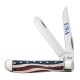 Case Star Spangled - Embellished Smooth Natural Bone Mini Trapper Blade, 6207 SS, 64135
