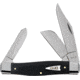 Case Stockman Micarta Folding Knife, 4.25in Closed, SS, Satin Clip/Sheepsfoot/Spey Blades, Black Smooth Micarta Handle, 27732