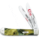 Case Trapper 125th Anniversary Folding Knife,Stainless Steel,Clip and Spey,Mossy Willow Green,Corelon Handle CA9254125MM