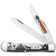 Case Trapper Sportsman Folding Knife, 3.24in/3.27in, Tru-Sharp Surgical Steel, Clip Point/Spey Blade, Bird Dog Hunter Embellished Natural Bone Handle, 81224