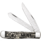 Case U.S. Army Trapper Folding Knife, Mirror finish stainless clip and spey blades, Natural smooth bone handle, 15032