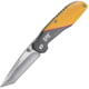 Caterpillar Linerlock Folding Knife, 3in Satin 7Cr17Mov SS Tanto Blade, Aluminum Handle, Thumb Stud, Pocket Clip, Yellow And Black Handle, 980047