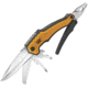 Caterpillar Multi Function Tool 9-in-1, 4 partially serrated blade, Yellow aluminum handle, 980045