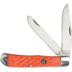 Cattleman'S Cutlery Signature Trapper Folding Knife, Satin 3Cr13 SS Clip/ Spey Blades, Orange Jigged Delrin Handle, SS Bolster, Inlay Shield, CC0002JOD