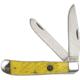 Cattleman'S Cutlery Signature Trapper Yellow Folding Knife, Satin 3Cr13 SS Clip/ Spey Blades, Yellow Jigged Delrin Handle, SS Bolster, Inlay Shield, Yellow, CC0002JYD