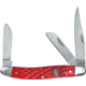 CattlemanS Cutlery Signature Stockman Folding Knife, Satin 3Cr13 SS Clip, Sheepsfoot, Spey Blades, Red Jigged Delrin Handle, SS Bolster, Inlay Shield, CC0001JRD