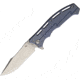 CH Knives Framelock Blue Folding Knife, 3.5in Stonewash D2 Tool Steel Blade, Blue Titanium Handle, Pocket Clip, CH3009