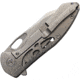 CH Knives Framelock Folding Knife, 3.5in Satin S35Vn SS Blade, Gray Titanium Handle, Thumb Pull, Pocket Clip, CH3515