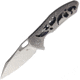 CH Knives Framelock Folding Knife, 3.5in Satin S35Vn SS Blade, Gray Titanium Handle, Thumb Pull, Pocket Clip, CH3515