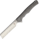 CH Knives Man Framelock Folding Knife, 3.5 satin finish S35VN stainless blade, Gray finger grooved titanium handle, CH-MAN