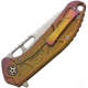 CH Knives Tiium Framelock Folding Knife, 3.75in Stonewash D2 Tool Steel Blade, Spectrum Anodized Titanium, CH3509