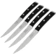Chicago Cutlery Damen 4pc Steak Knife Set, 4.5 satin finish partially serrated high carbon s, Black polymer handle, 1123331