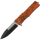 China Made Camo Linerlock A/O Orange Folding Knife, 4 two-tone finish stainless spear point blade, Orange camo checkered ABS handle, 300513-OC