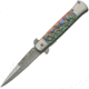China Made Gravedigger Linerlock A/O Folding Knife,3.75in,Stainless Steel,Rainbow,Rainbow,Stainless Handle CN300309RB