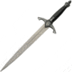China Made Knights Dagger, 12.75in Overall, 7.75in Satin Unsharpened SS Blade, Black/Gray Synthetic Handle, Metal Alloy Guard And Pommel, Black Synthetic Scabbard, 211445-SL