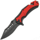 China Made Linerlock A/O Folding Knife, 5in Closed, 3.75in Black SS Blade, Black/Red Aluminum, Black/Red, 300461-RD