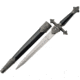 China Made Royal English Dagger, Royal English Dagger, 12.5in Overall, 8in Satin SS Dagger Blade, Black Sculpted Plastic Handle, Cast Metal Guard And Pommel, Black Plastic Scabbard, Black, 211349