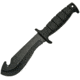 China Made Rubber Handle Guthook Fixed Blade Knife, 6in, Black Rubberized Handle CN211222