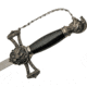China Made St, Johns Templar Sword, 34.25in Overall, 27in Mirror Unsharpened SS Blade, Black Synthetic Handle, Black, 926925