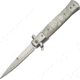 China Made Stiletto White A/O Folding Knife,4in,Stainless Steel CN300342WH