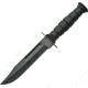China Made Survival Fixed Blade Black Fixed Blade Knife, 4.25in, Clip Point, Black, Rubber Handle CN211360BK