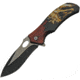 China Made Wildlife Linerlock Dragon A/O Folding Knife, 3.5 two-tone finish stainless blade, Plastic handle, 300496-DR
