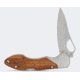 CIMO Gecko 7 Folding Knife, 3.75in Closed, 2.75in Satin SS Blade, Brown Wood Handle, GE7-MAD