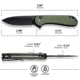 Civivi Knife Mini Praxis 2.98 Od Green G10/black Clam Pack